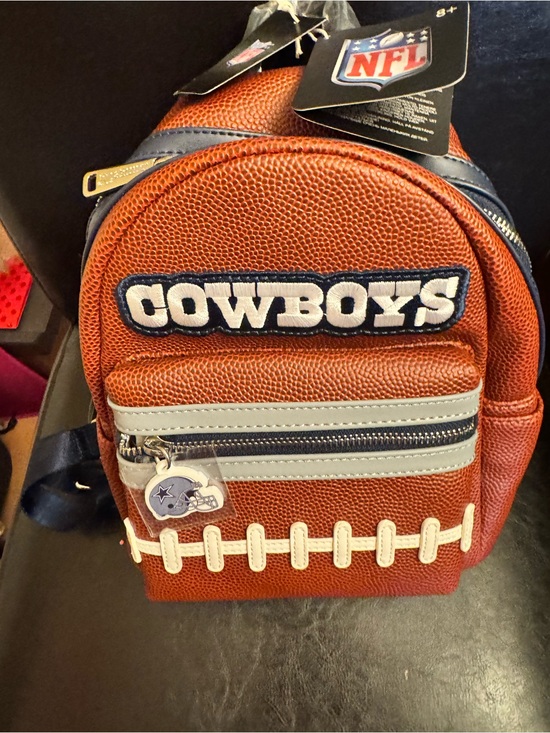 Loungefly Handbags - Loungefly Dallas Cowboys Mini Backpack in Brown and Navy with White Accents